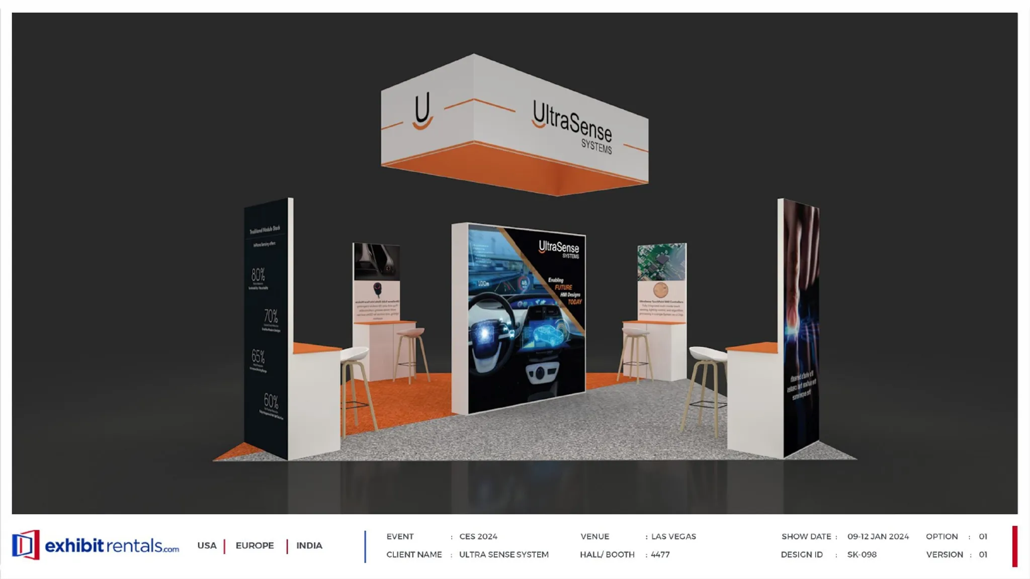 20x20 Isla booth design by Exhibit-Rentals